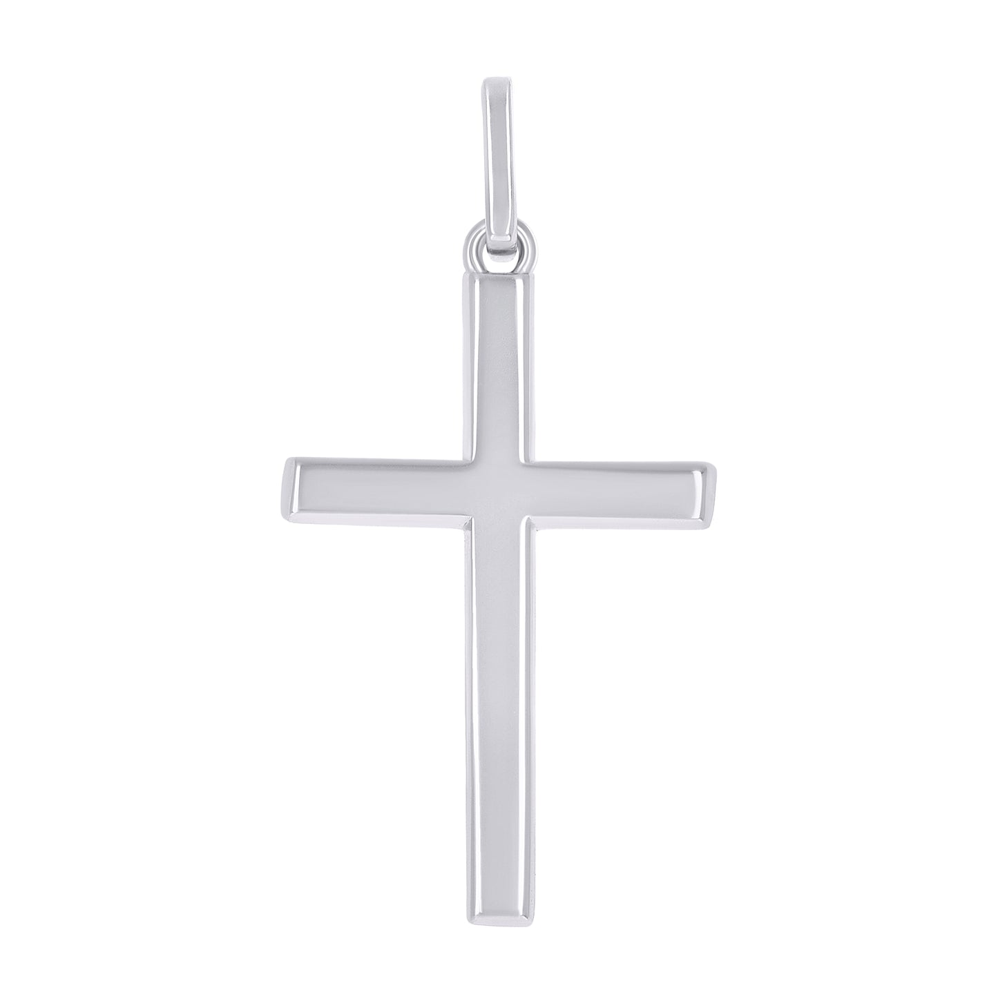 Sterling Silver Unisex Without Cubic Zirconia Cross Religious Charm Pendant