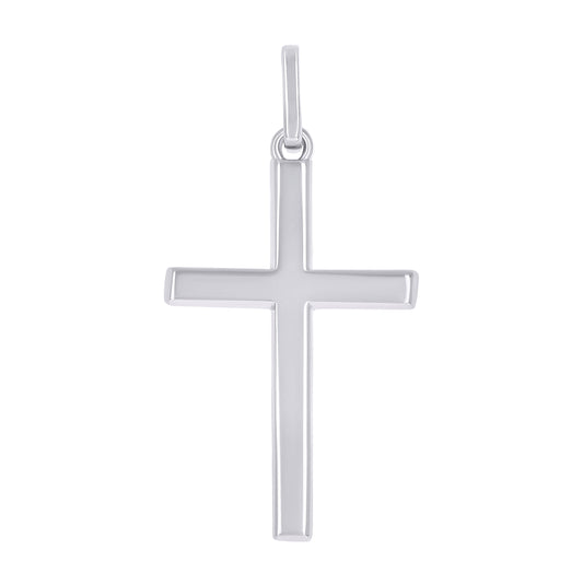 Sterling Silver Unisex Without Cubic Zirconia Cross Religious Charm Pendant