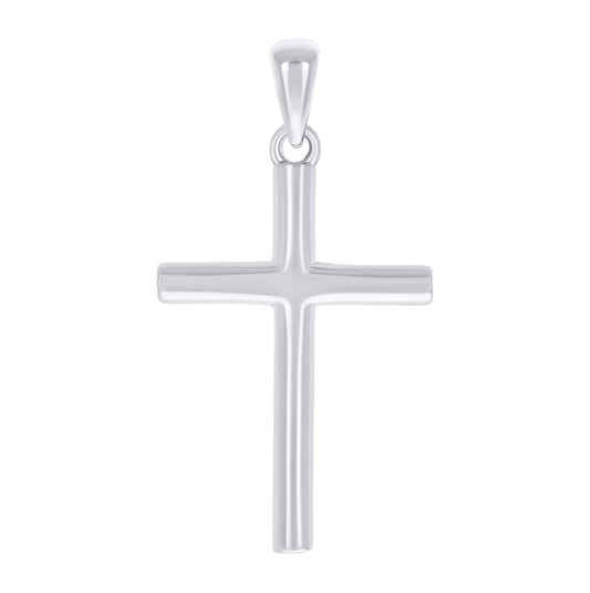 Sterling Silver Unisex Without Cubic Zirconia Cross Religious Charm Pendant