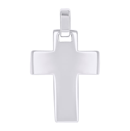 Sterling Silver Unisex Without Cubic Zirconia Cross Religious Charm Pendant