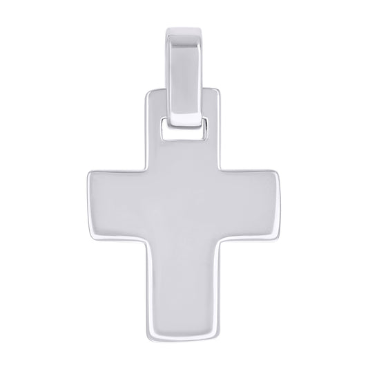 Sterling Silver Unisex Without Cubic Zirconia Cross Religious Charm Pendant