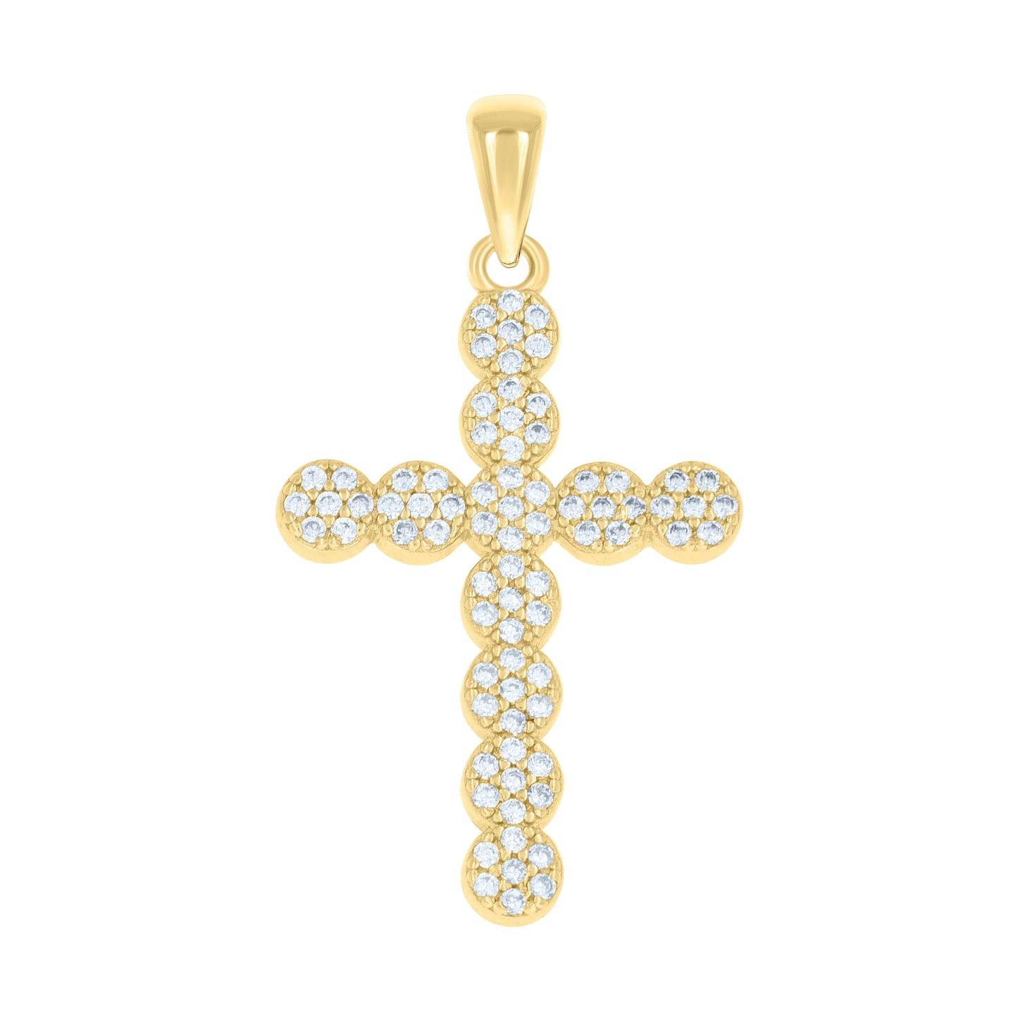 Sterling Silver Unisex Cubic-Zirconia Cross Religious Charm Pendant