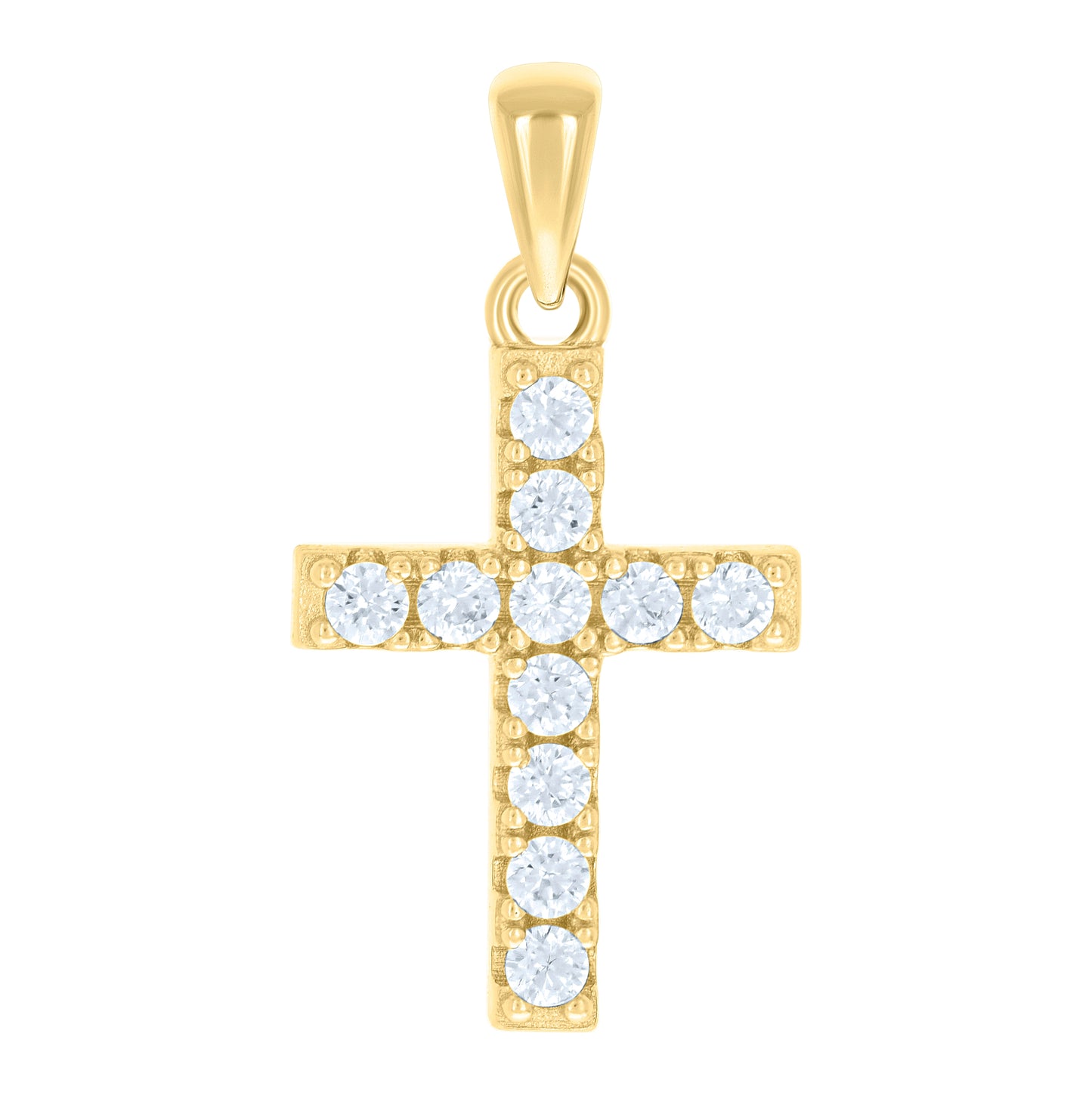Sterling Silver Unisex Cubic-Zirconia Cross Religious Charm Pendant