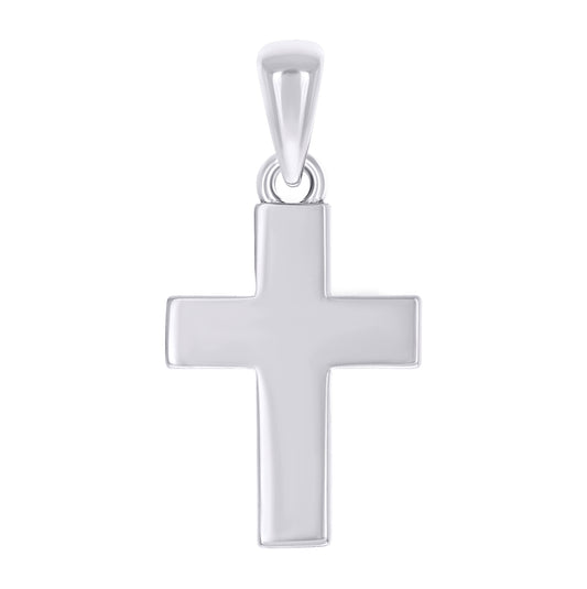 Sterling Silver Unisex Without Cubic Zirconia Cross Religious Charm Pendant