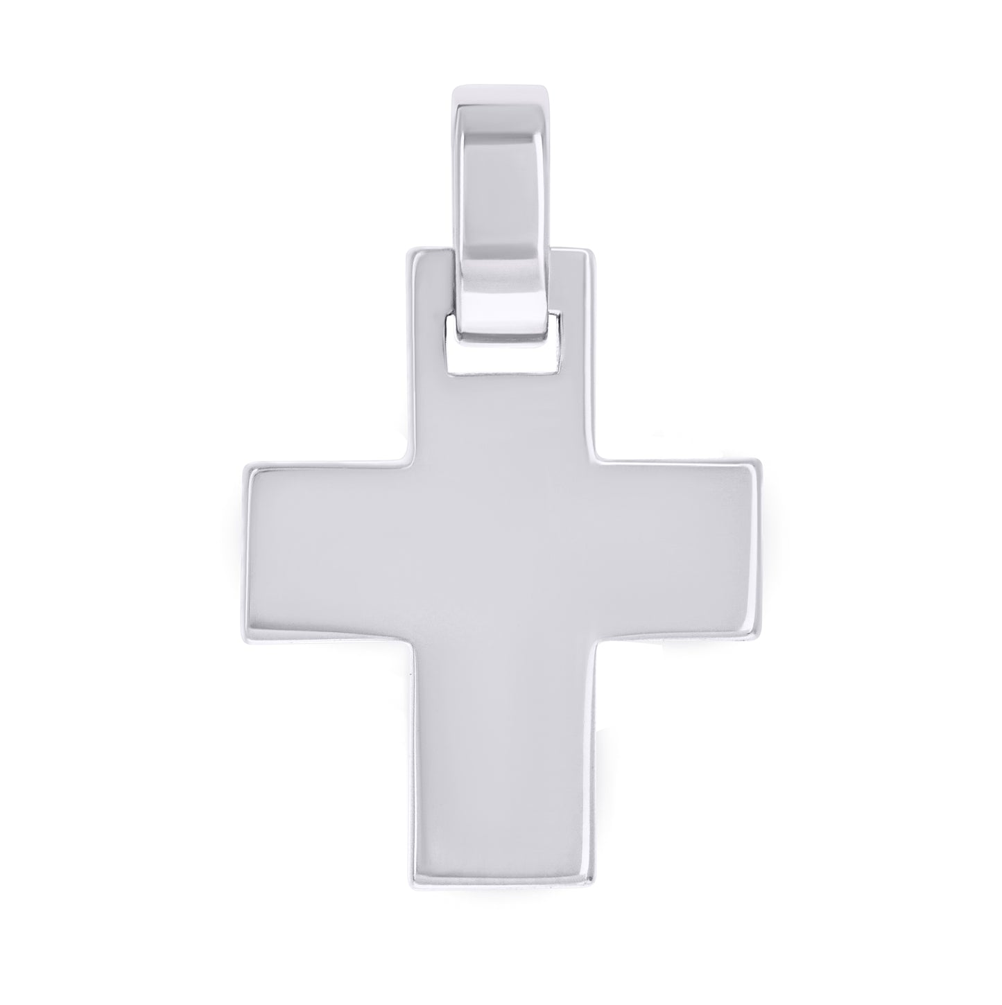 Sterling Silver Unisex Without Cubic Zirconia Cross Religious Charm Pendant