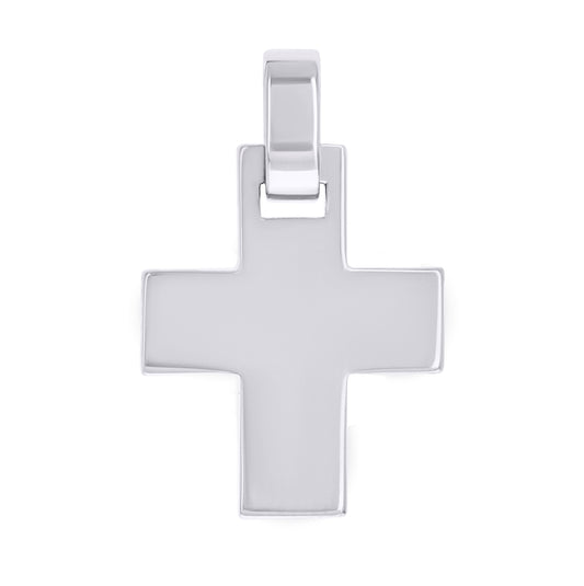 Sterling Silver Unisex Without Cubic Zirconia Cross Religious Charm Pendant