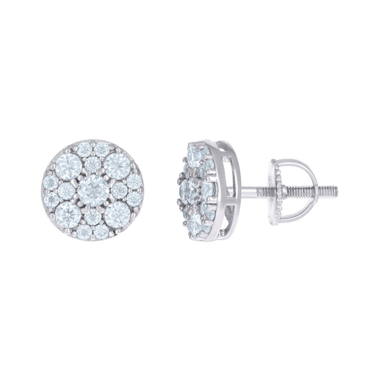 Sterling Silver Womens 0.98 Cttw Moissanite Fashion Stud Earrings
