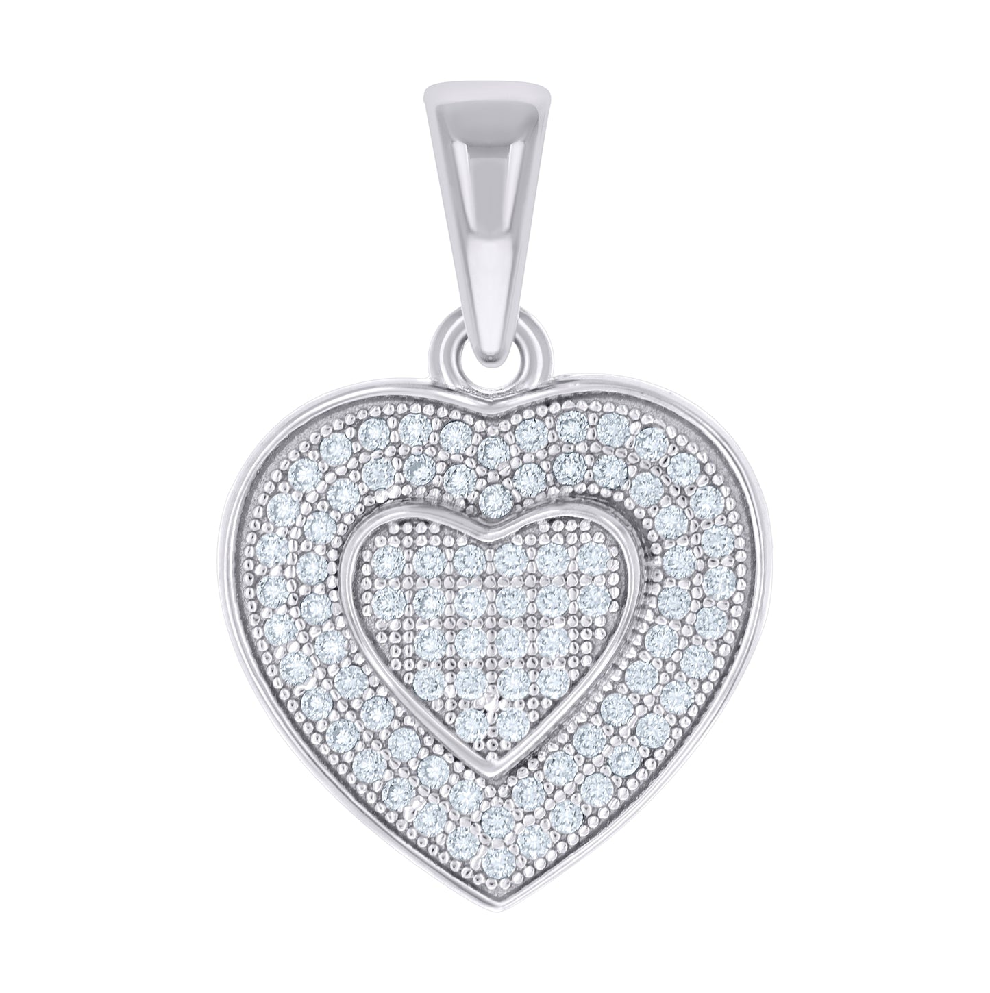 Sterling Silver Womens 0.35 Cttw Moissanite Heart Pendant