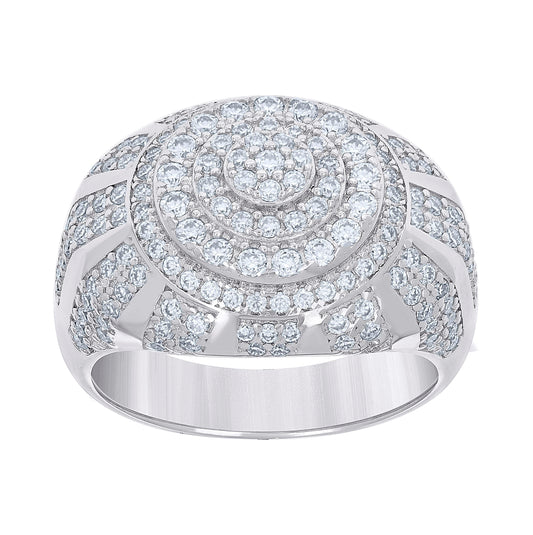 Sterling Silver Mens 2.45ct Moissanite Fashion Bridal Anniversary Wedding Engagement Band Ring