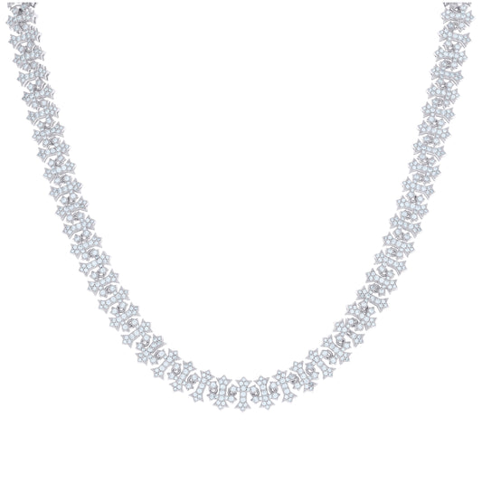 Sterling Silver Womens Cubic-Zirconia Fashion 10mm Chain Necklace