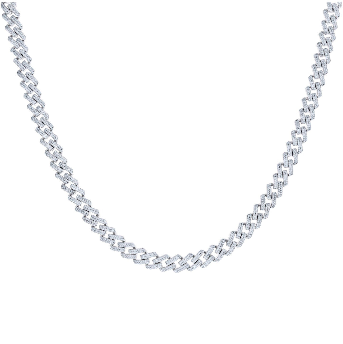 Sterling Silver Moissanite Miami Cuban Chain 7mm