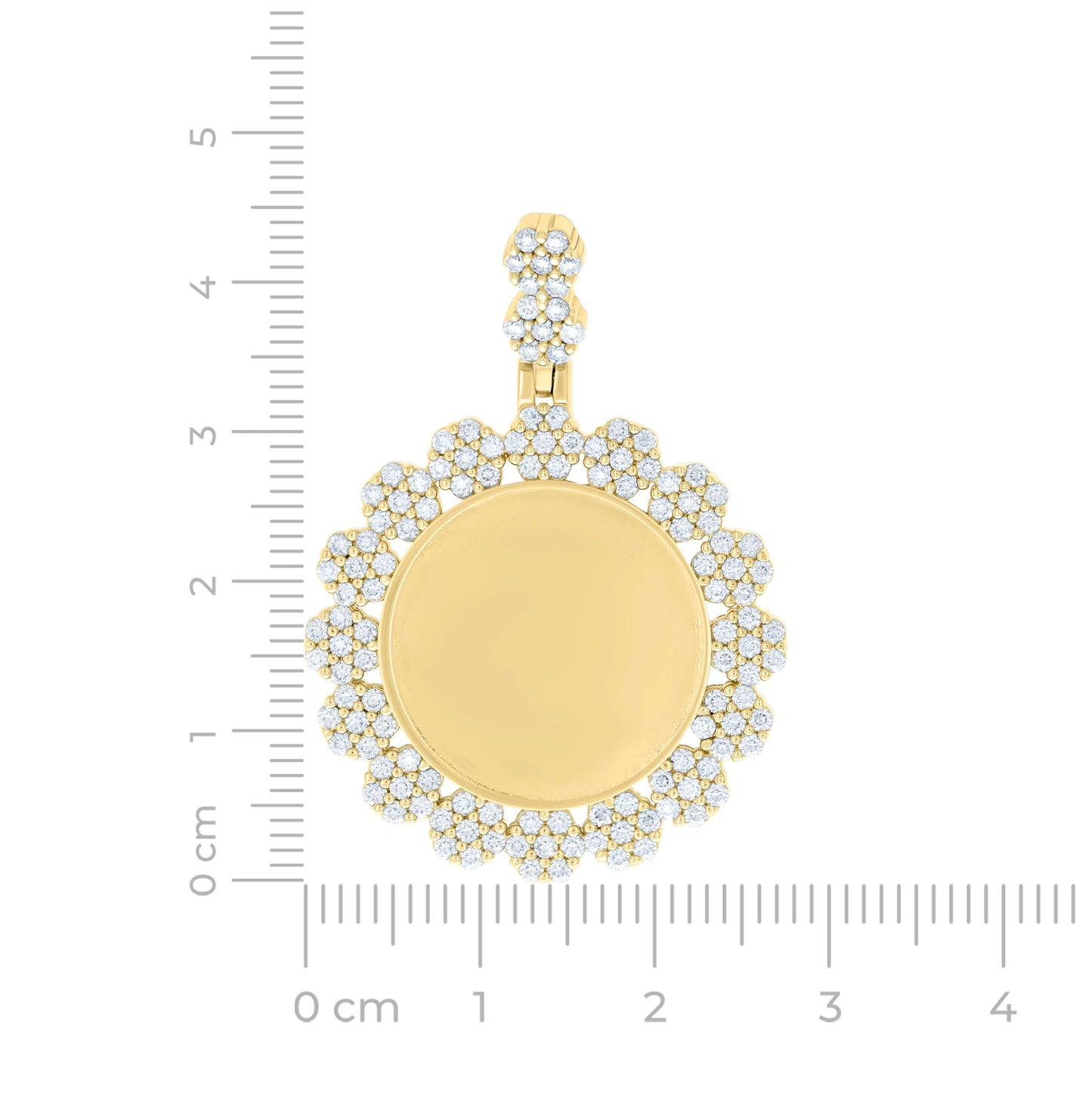 Sterling Silver Unisex Cubic-Zirconia Memory Circle Photo Frame Charm Pendant