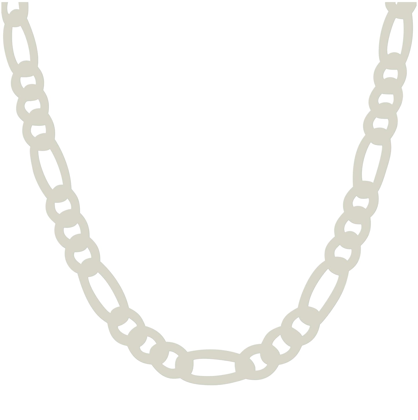 Sterling Silver Solid Pave Classic Figaro Silver Plated