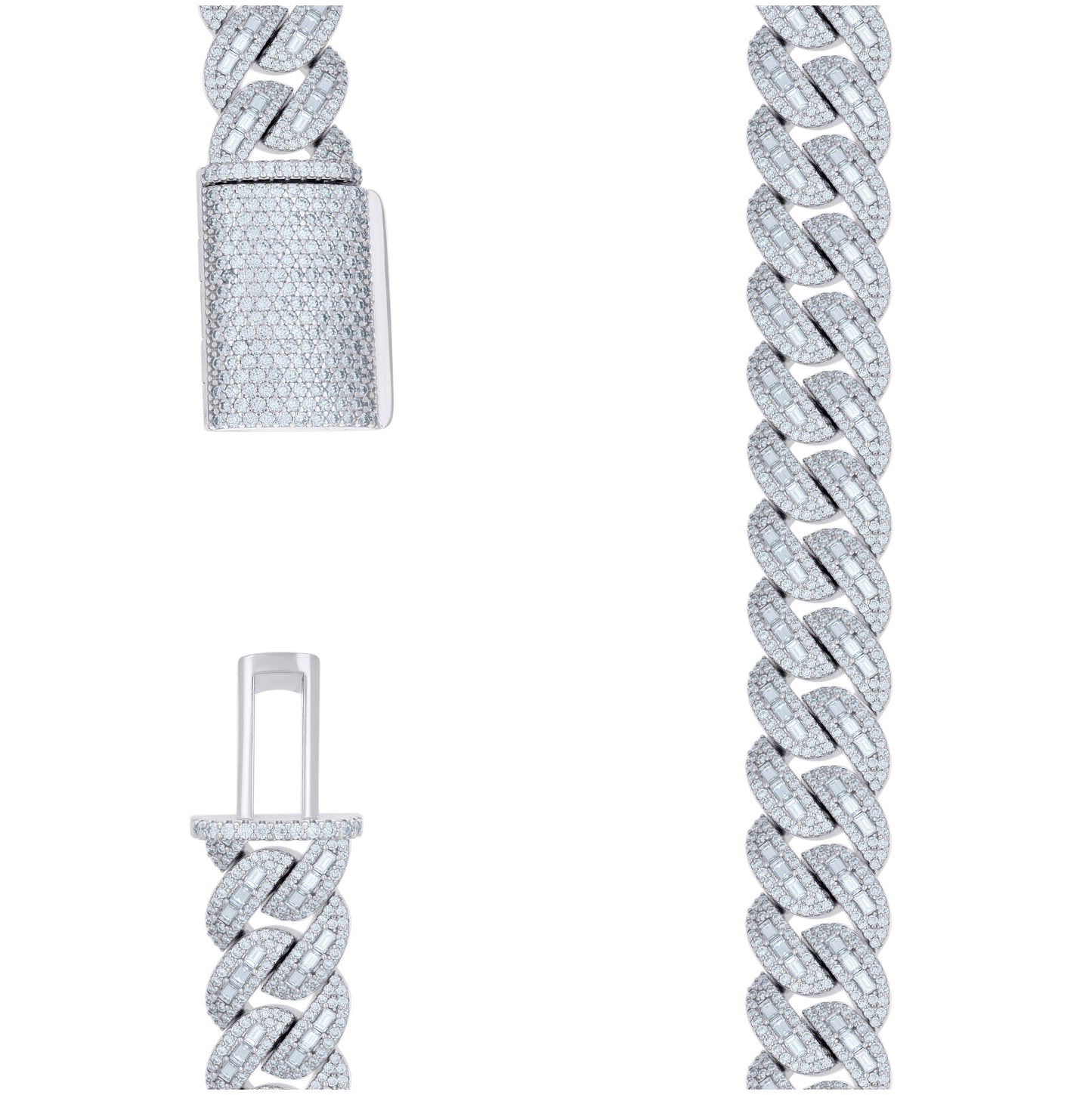 Sterling Silver 79.25 Cttw Moissanite Miami Cuban Chain 18mm 22 Inches