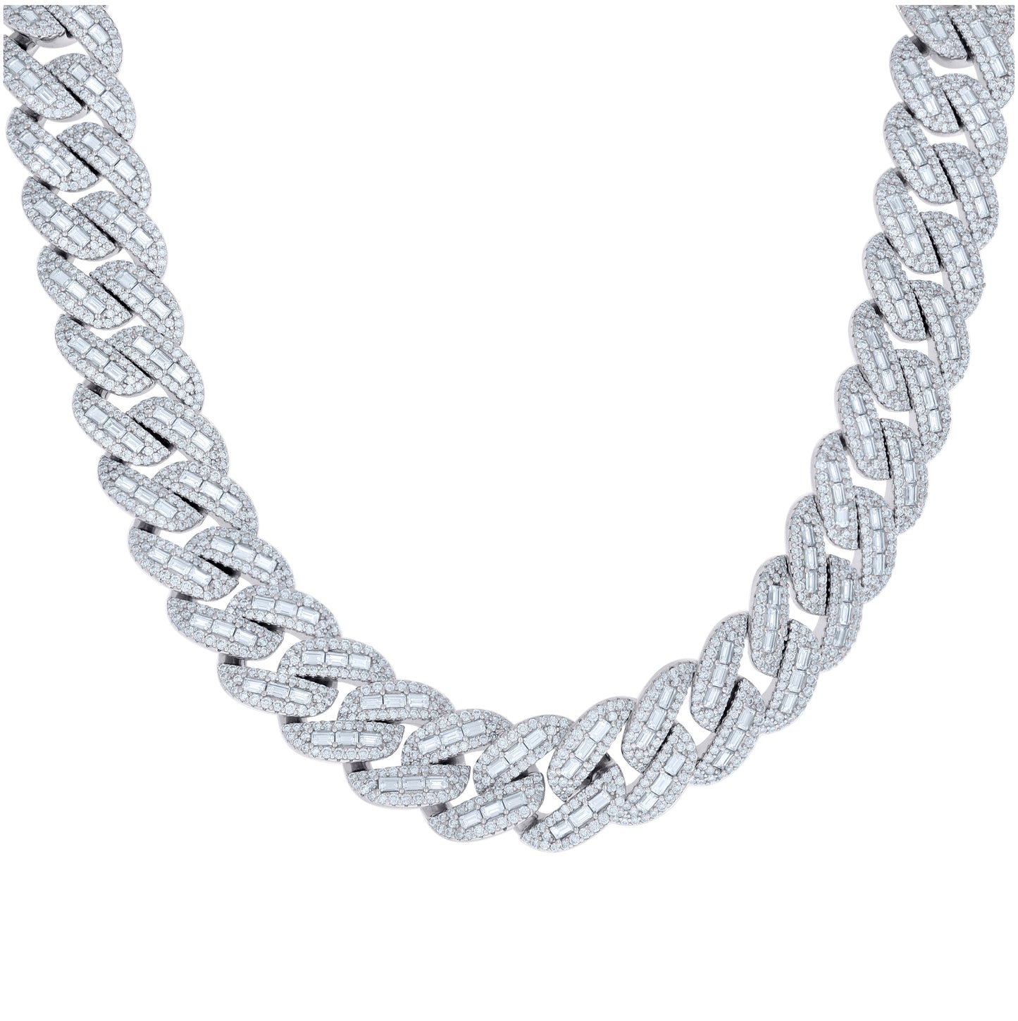 Sterling Silver Moissanite Miami Cuban Chain 18mm