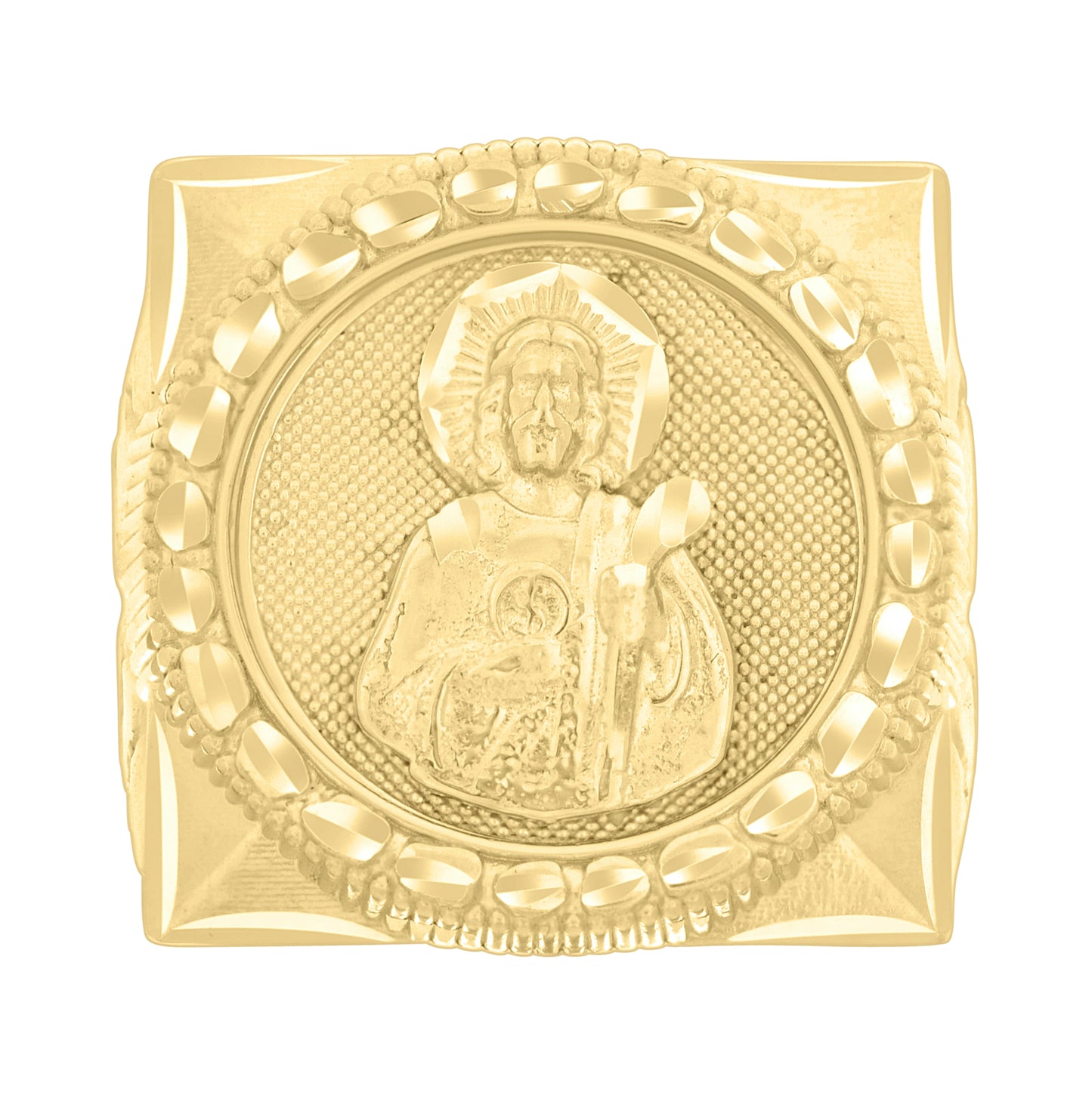 10K Yellow Gold Mens St. Jude Religious Ring