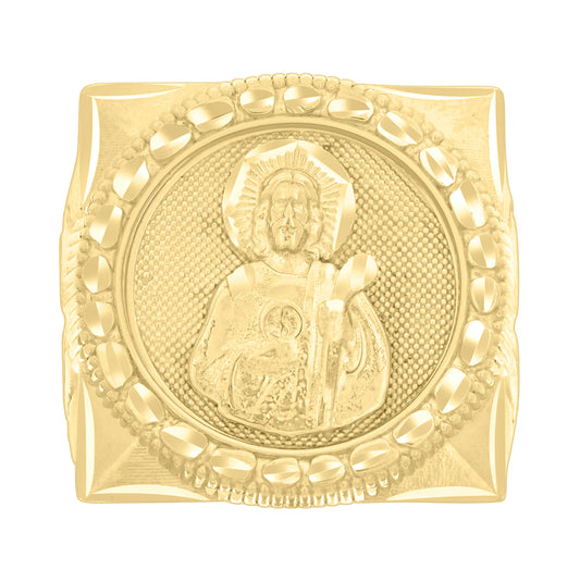 10K Yellow Gold Mens St. Jude Religious Ring