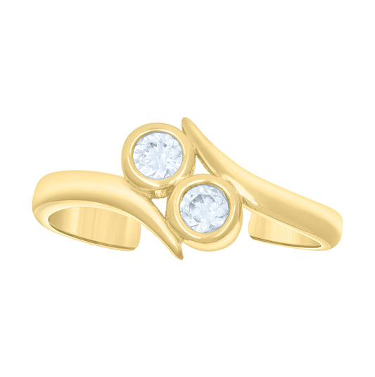 10K Yellow Gold Womens Cubic-Zirconia Fashion Toe Ring