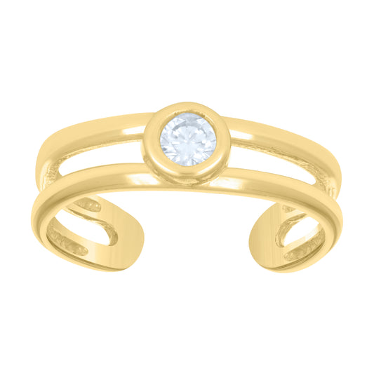 10K Yellow Gold Womens Cubic-Zirconia Fashion Toe Ring