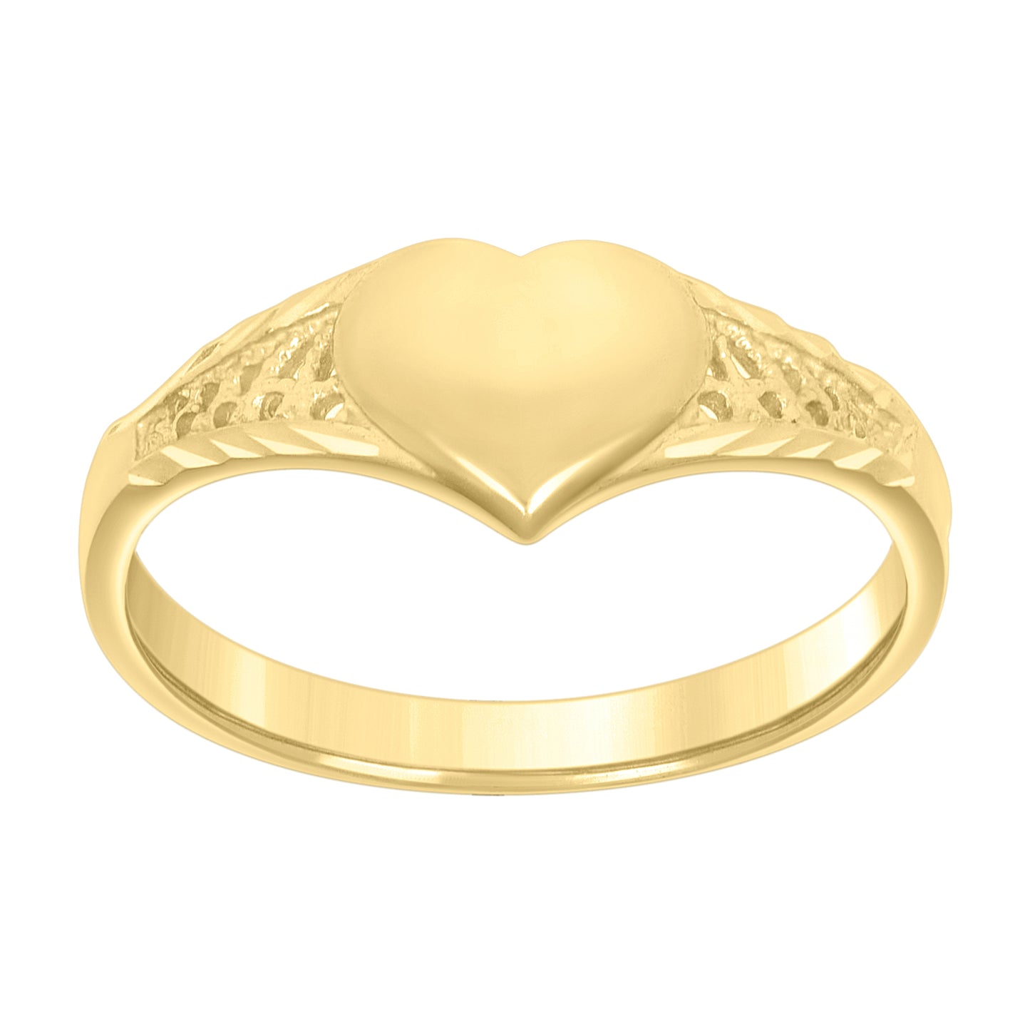 10K Yellow Gold Womens Heart Ring