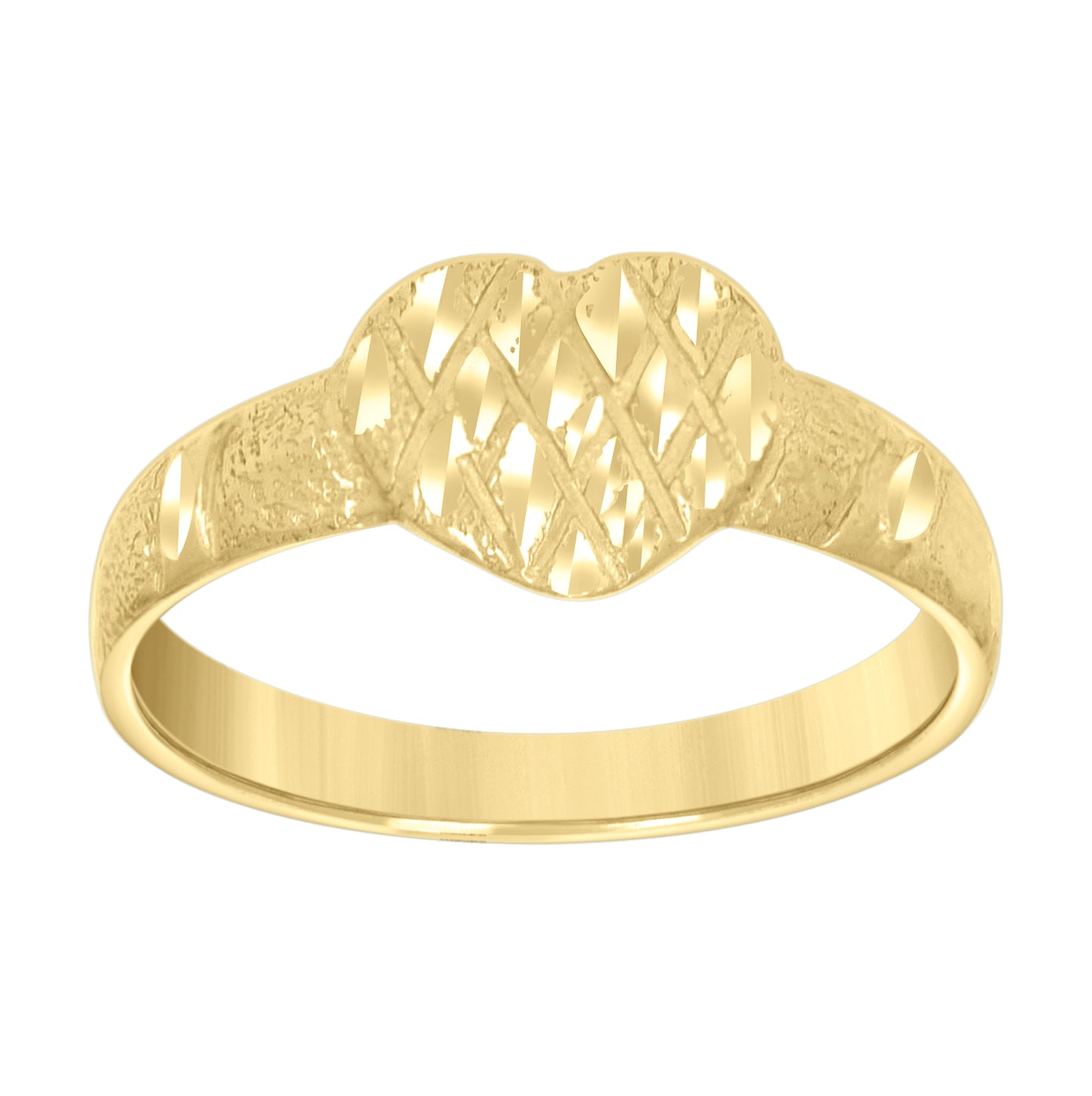 10K Yellow Gold Womens Heart Ring
