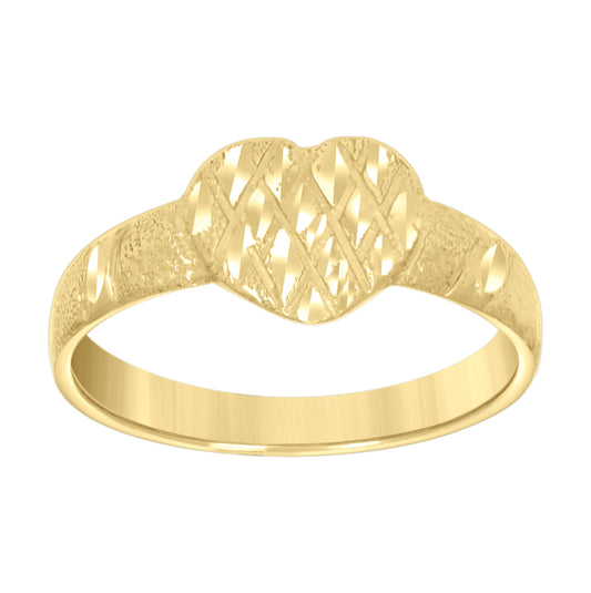 10K Yellow Gold Womens Heart Ring