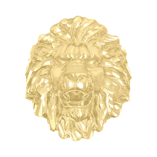 10K Yellow Gold Mens Leo/Lion Head Animal Wildlife Ring