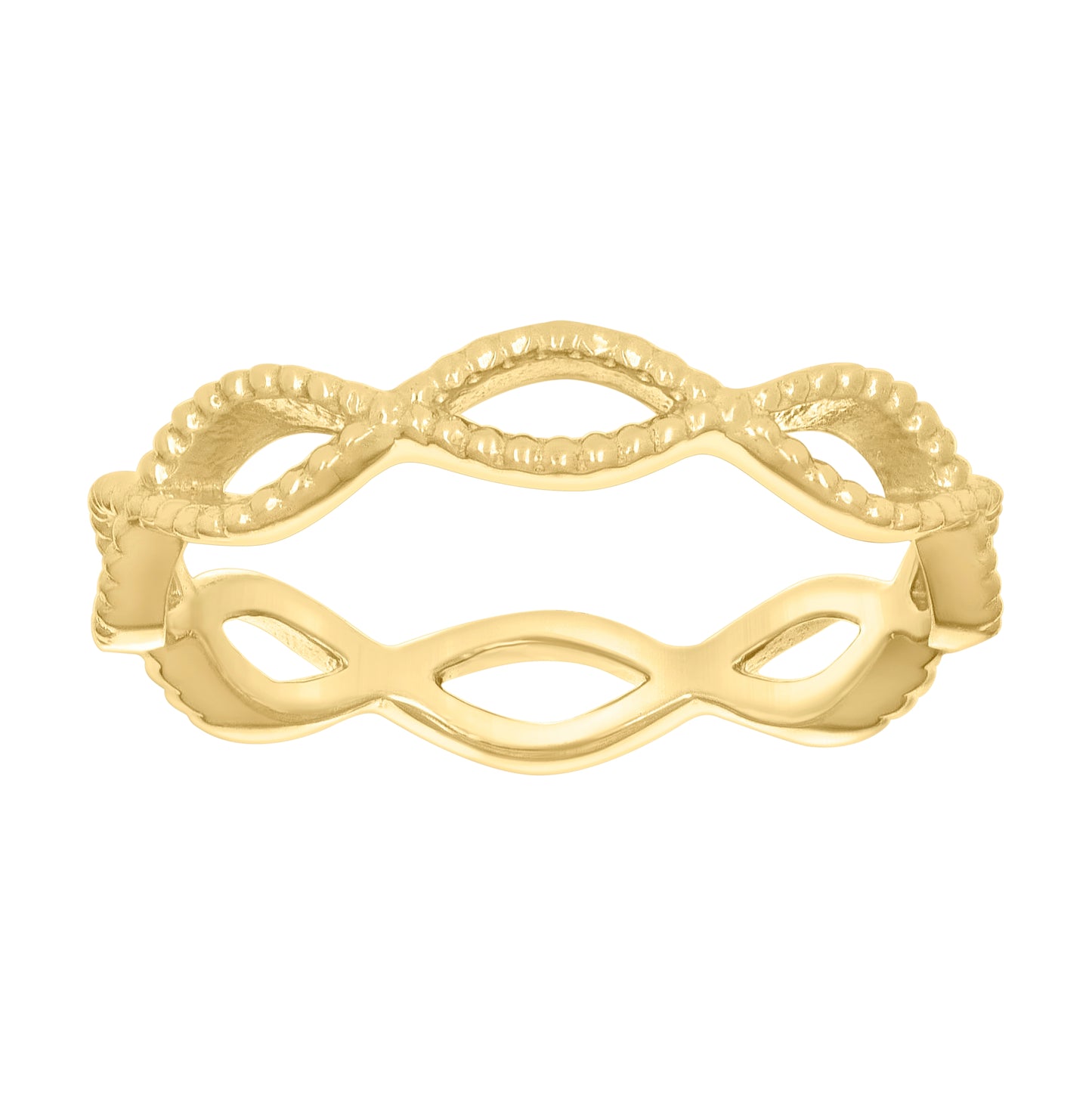 10K Yellow Gold Womens Infinity Love Ring