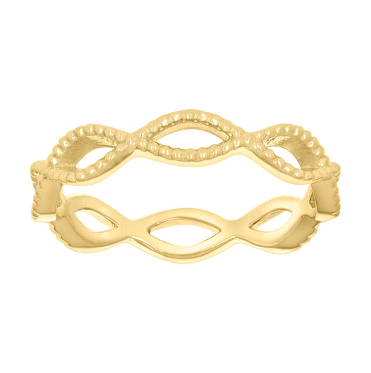10K Yellow Gold Womens Infinity Love Ring
