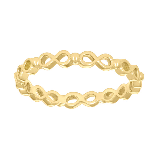 10K Yellow Gold Womens Infinity Love Ring