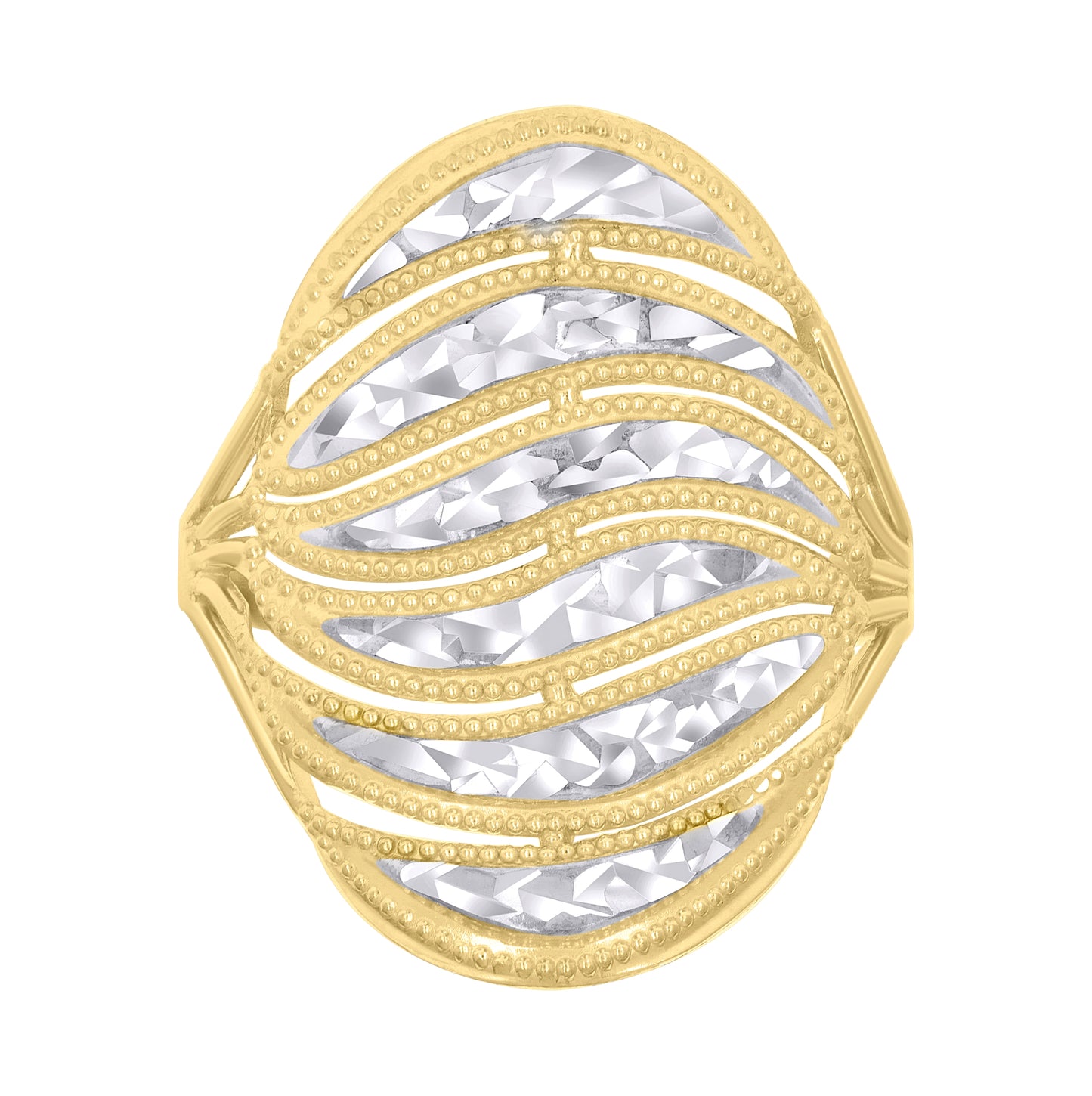 10K Two-tone Gold Womens Fashion Ring