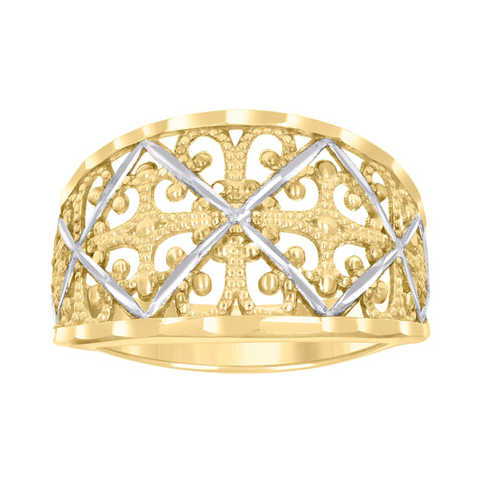 10K Two-tone Gold Womens Fashion Ring