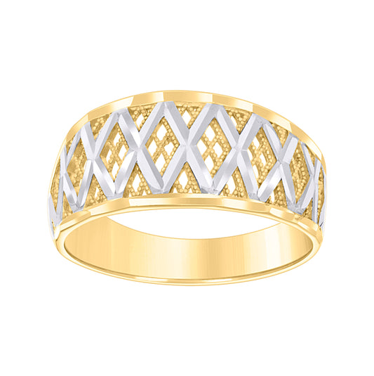 10K Two-tone Gold Womens Fashion Ring