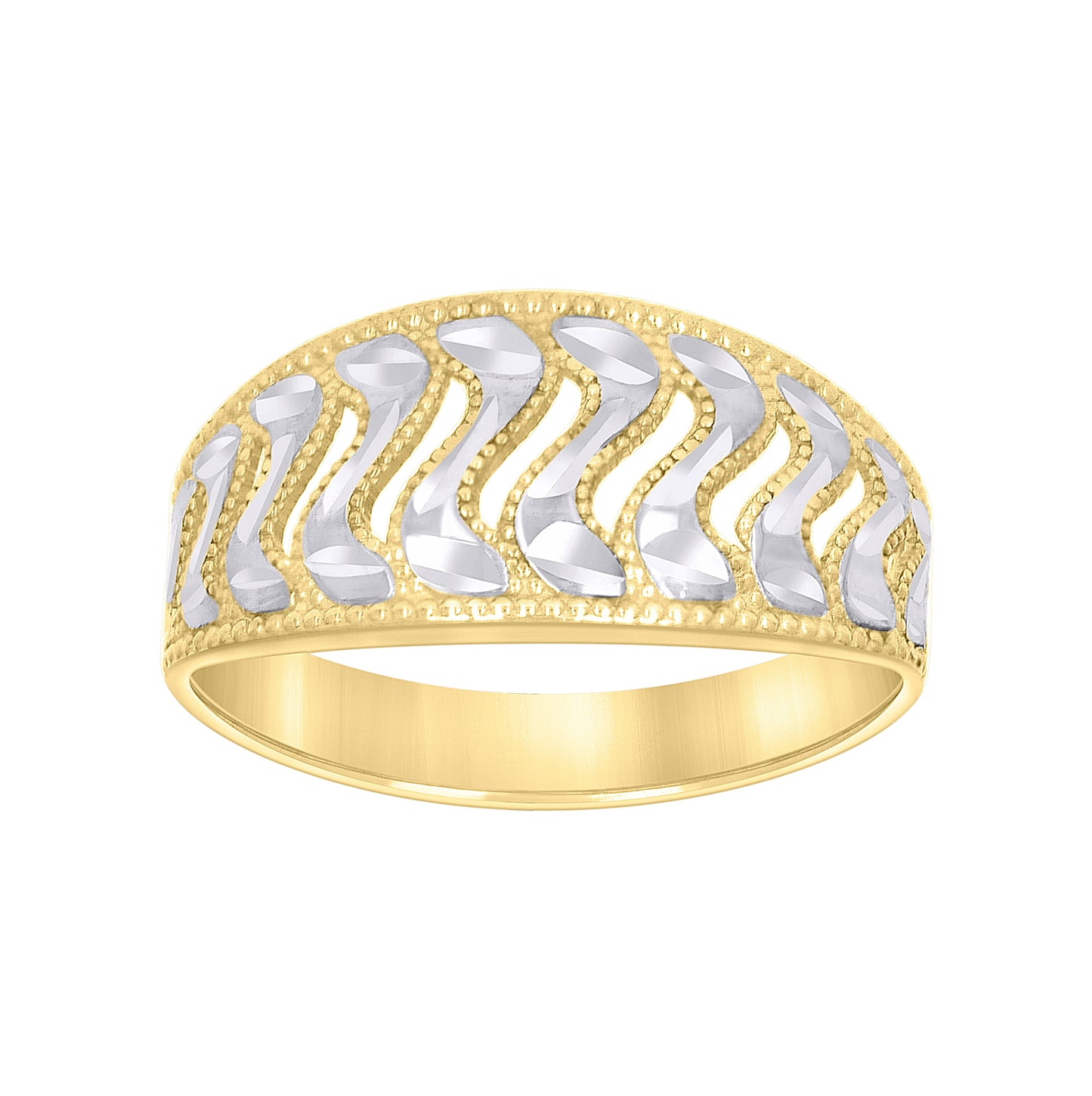 10K Two-tone Gold Womens Fashion Ring