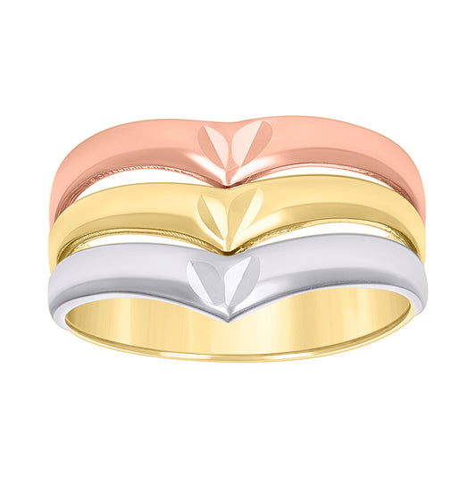 10K Tri-Color Gold Womens Semanario Ring
