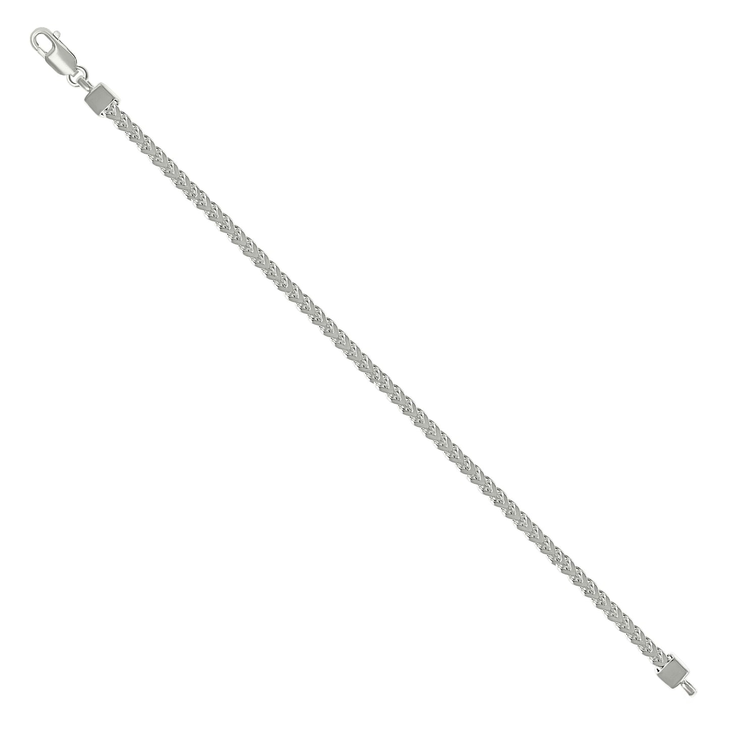 Sterling Silver Or Rhodium Plated Hollow Franco Chain