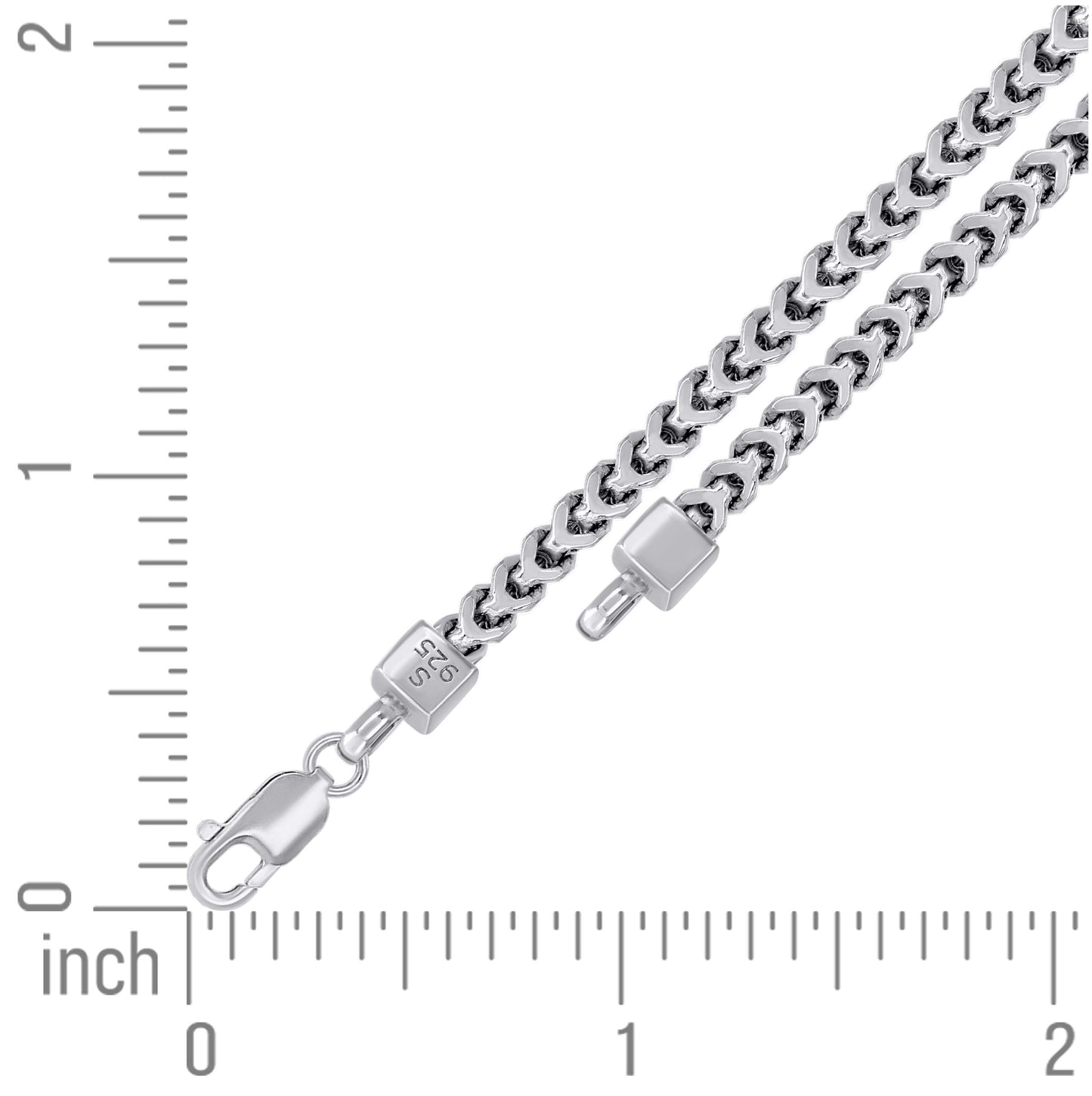 Sterling Silver Or Rhodium Plated Hollow Franco Chain