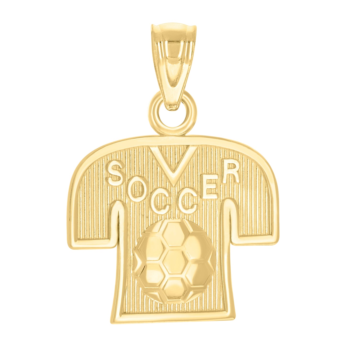 10K Yellow Gold Mens Soccer Shirt Sports Charm Pendant