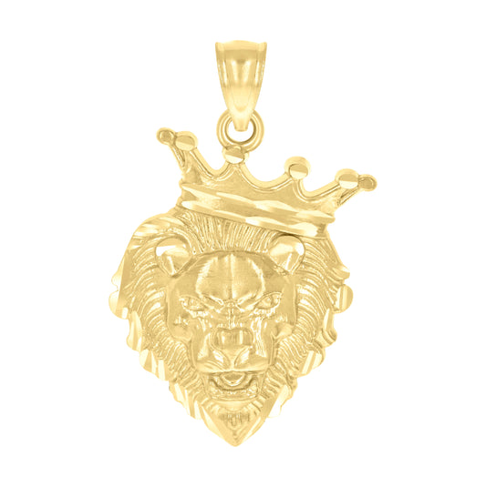 14K Yellow Gold Mens Leo/Lion Animal Zodiac Sign/Wildlife Pendant
