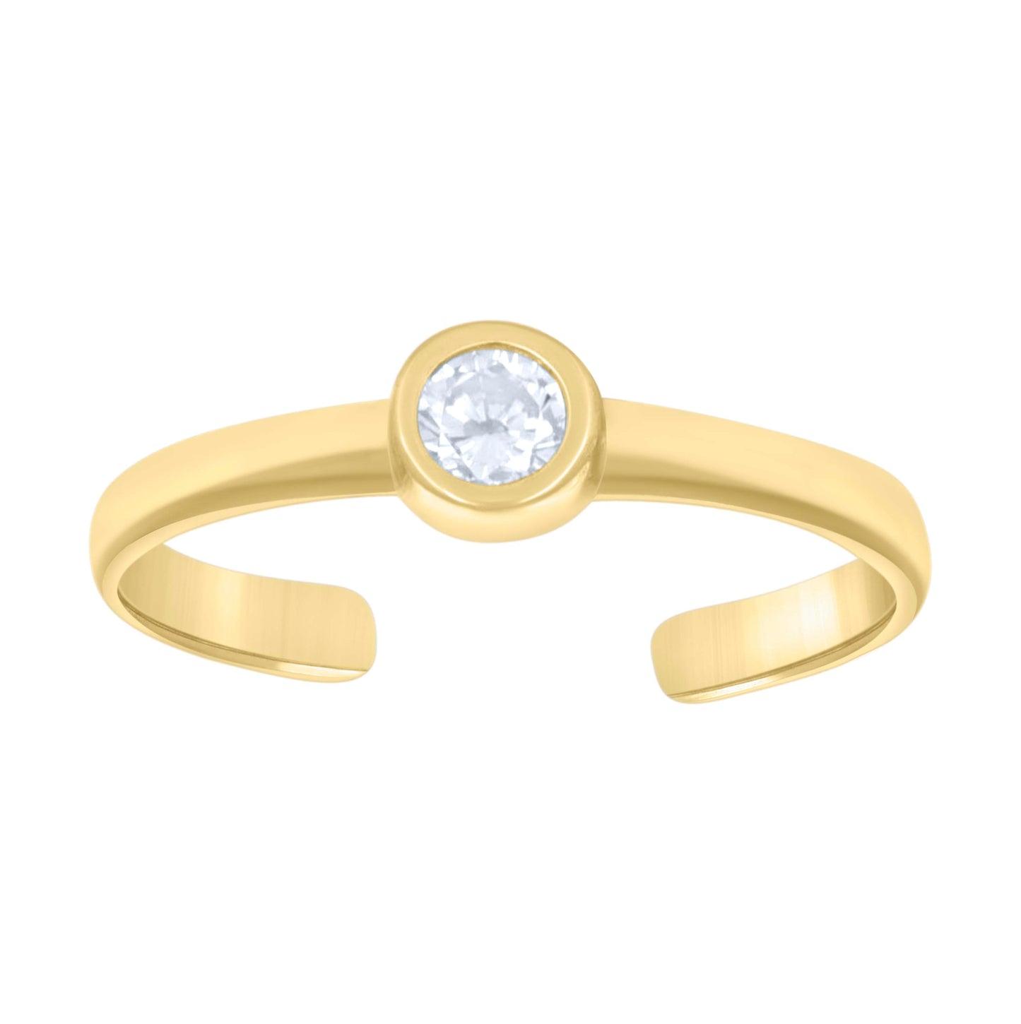 14K Yellow Gold Womens Cubic-Zirconia Fashion Toe Ring