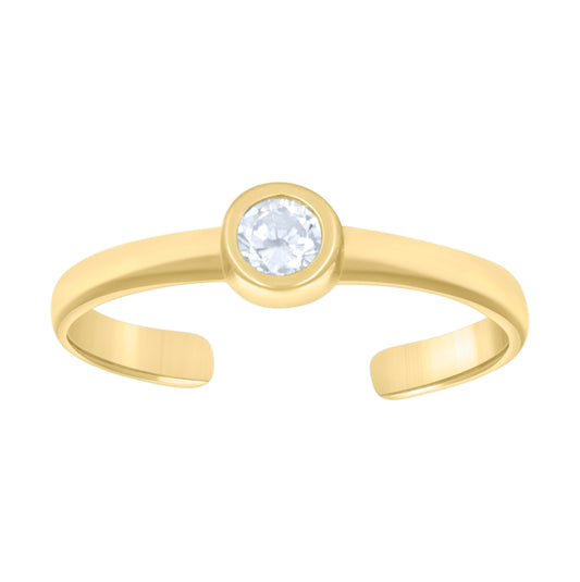14K Yellow Gold Womens Cubic-Zirconia Fashion Toe Ring