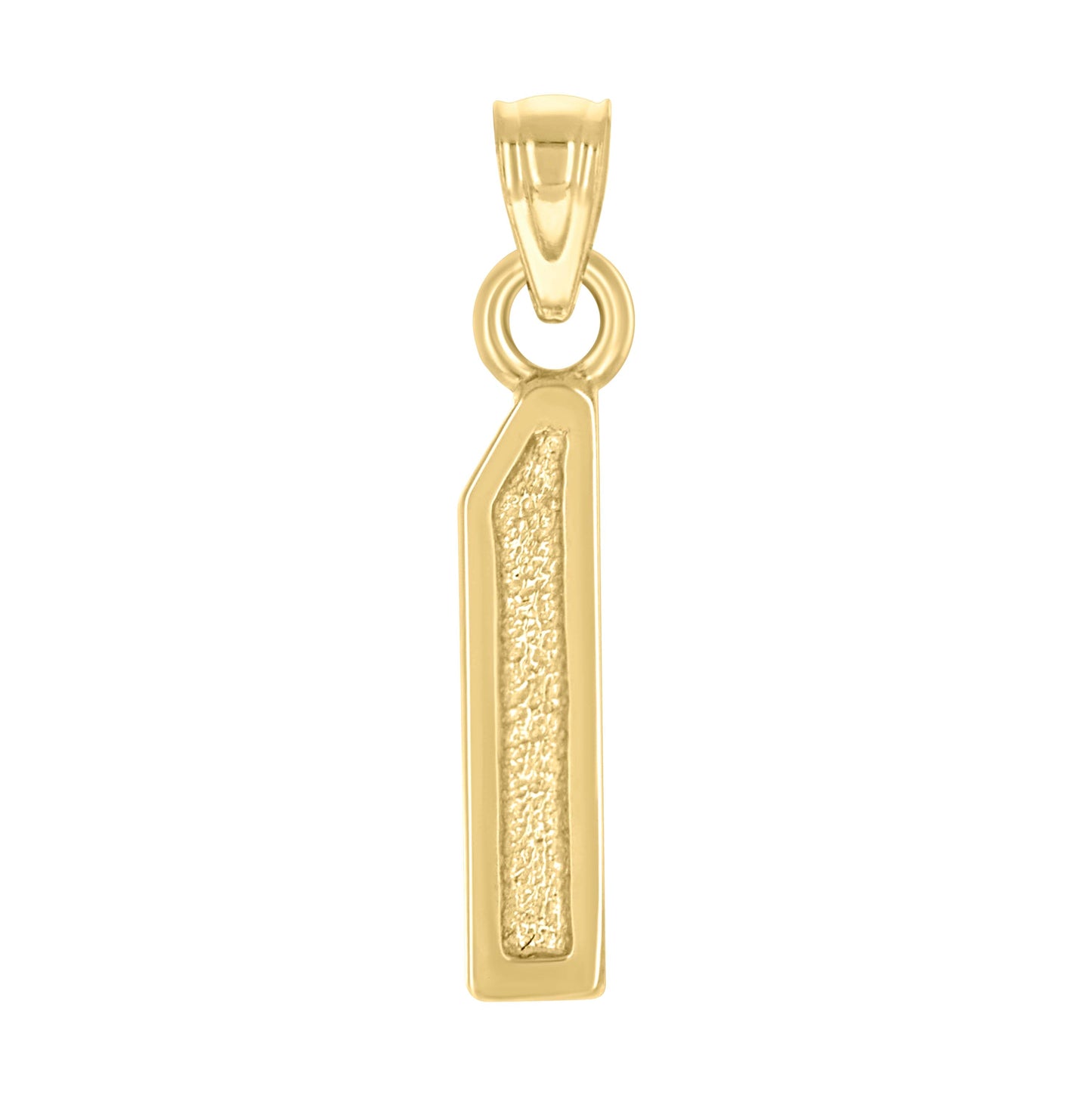 14K Yellow Gold Unisex Initial Number Charm Pendant