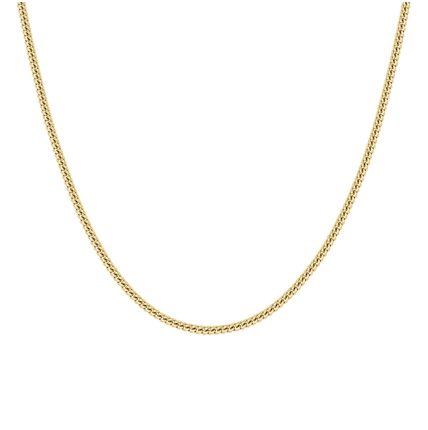 Sterling Silver Yellow-Tone Solid Miami Cuban Chain