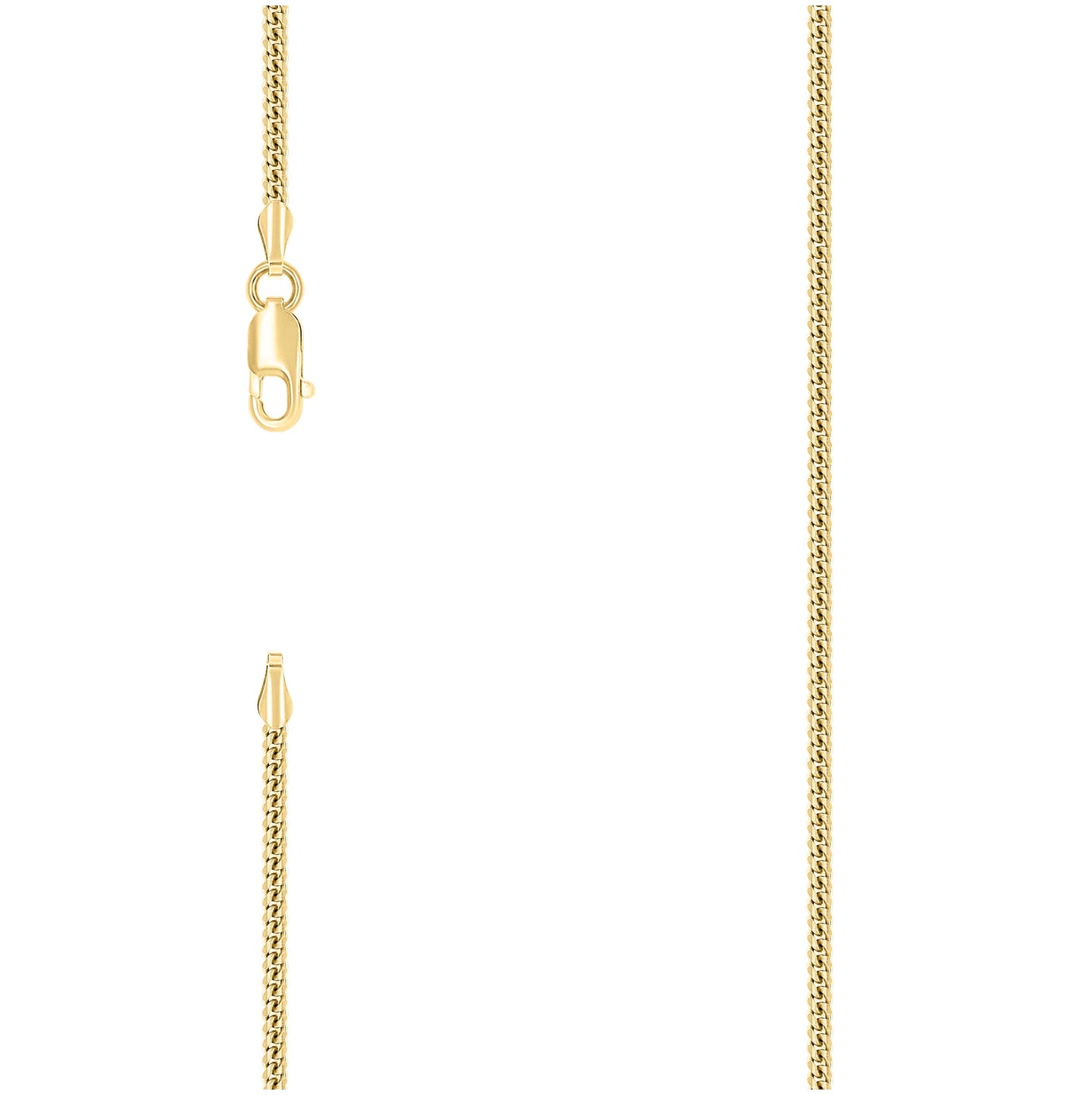Sterling Silver Yellow-Tone Solid Miami Cuban Chain