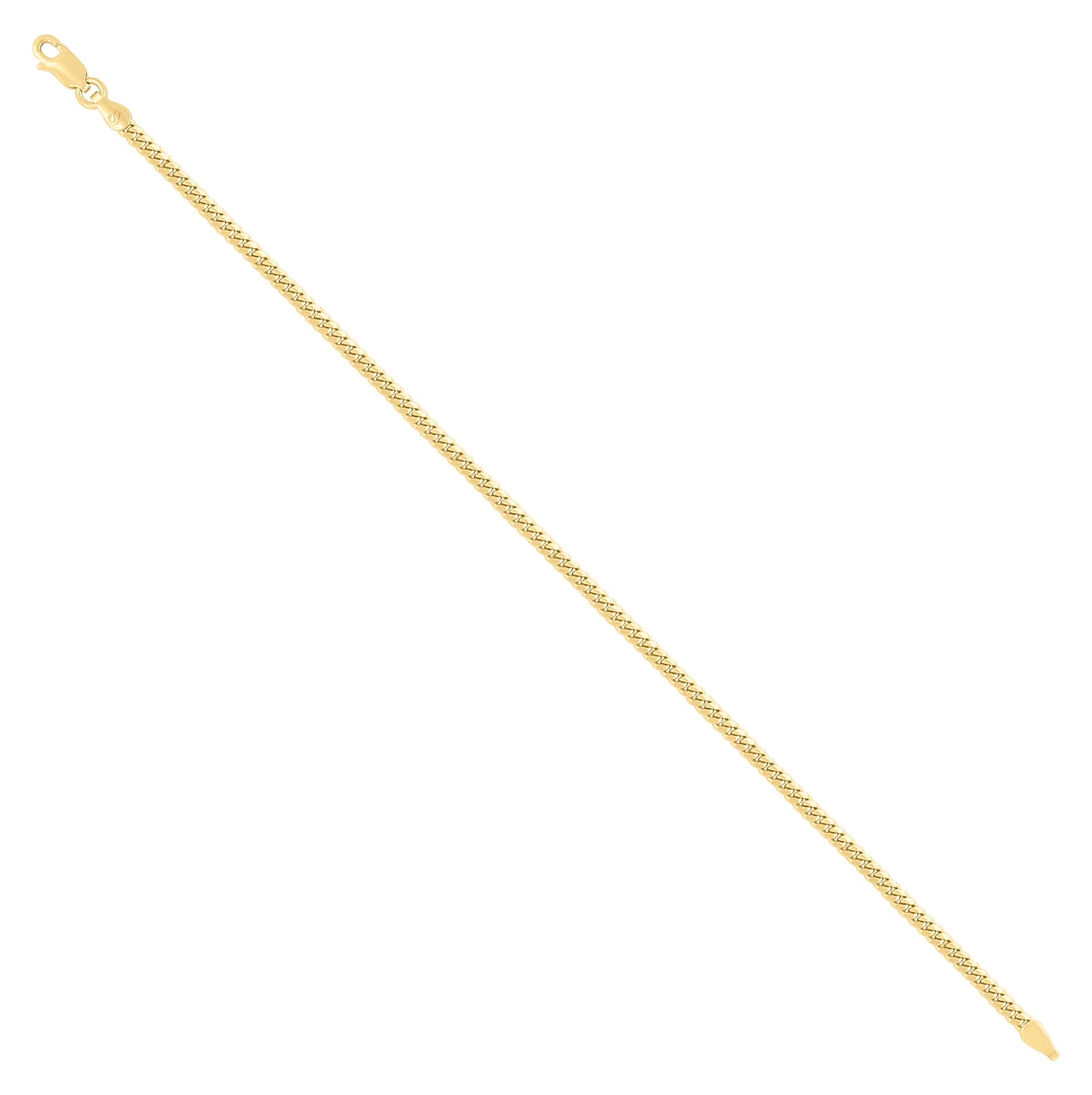 Sterling Silver Yellow-Tone Solid Miami Cuban Chain