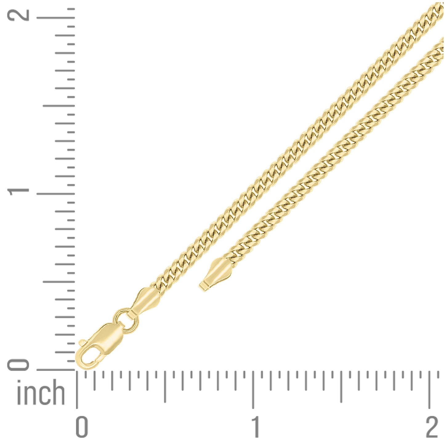 Sterling Silver Yellow-Tone Solid Miami Cuban Chain