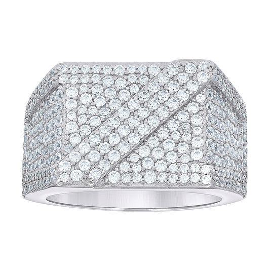 Sterling Silver Mens 2.65ct Moissanite Square Head Fashion Bridal Anniversary Wedding Engagement Band Ring