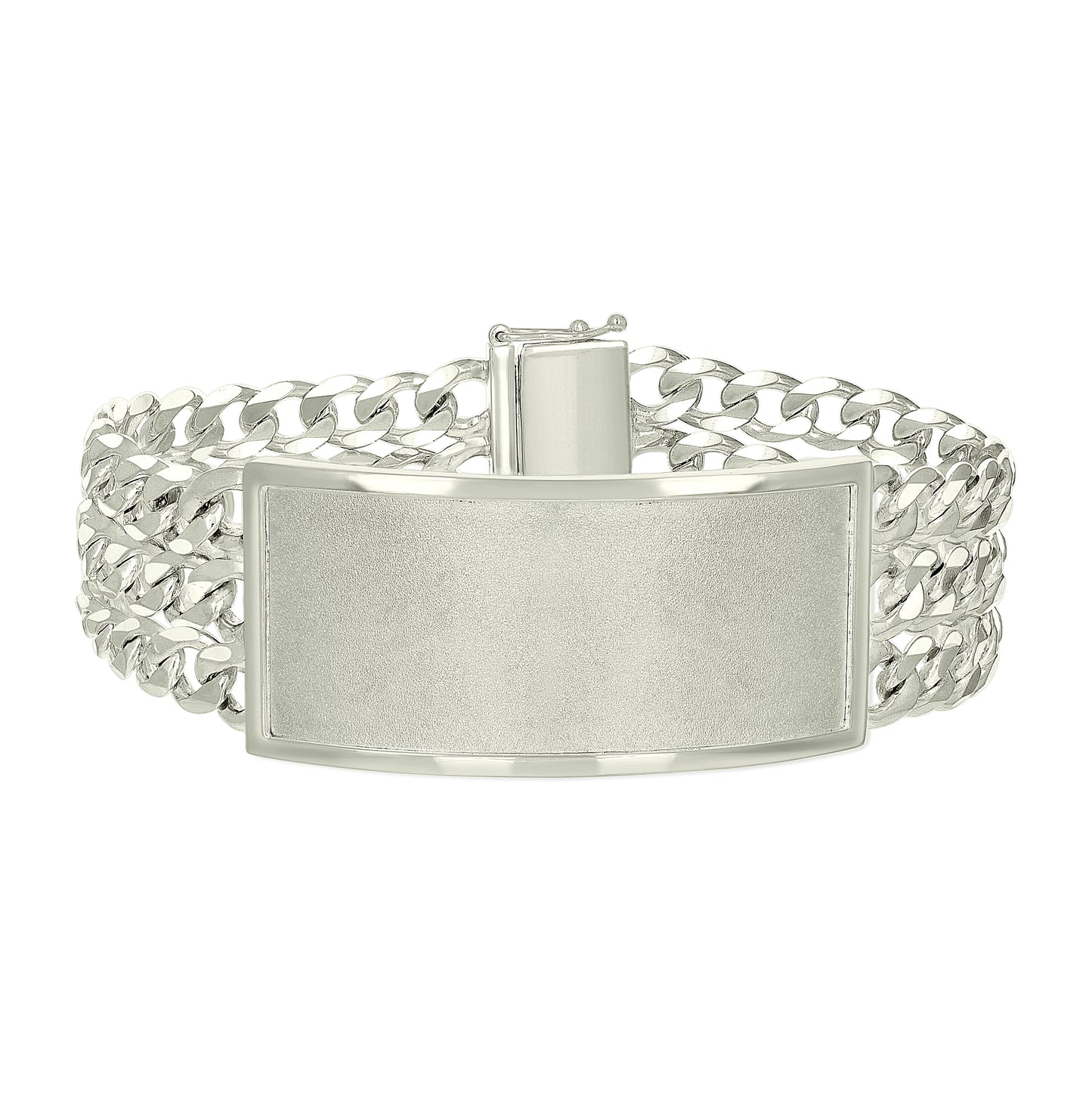 Sterling Silver Mens Cuban Link ID Bracelet Size 8 Inches