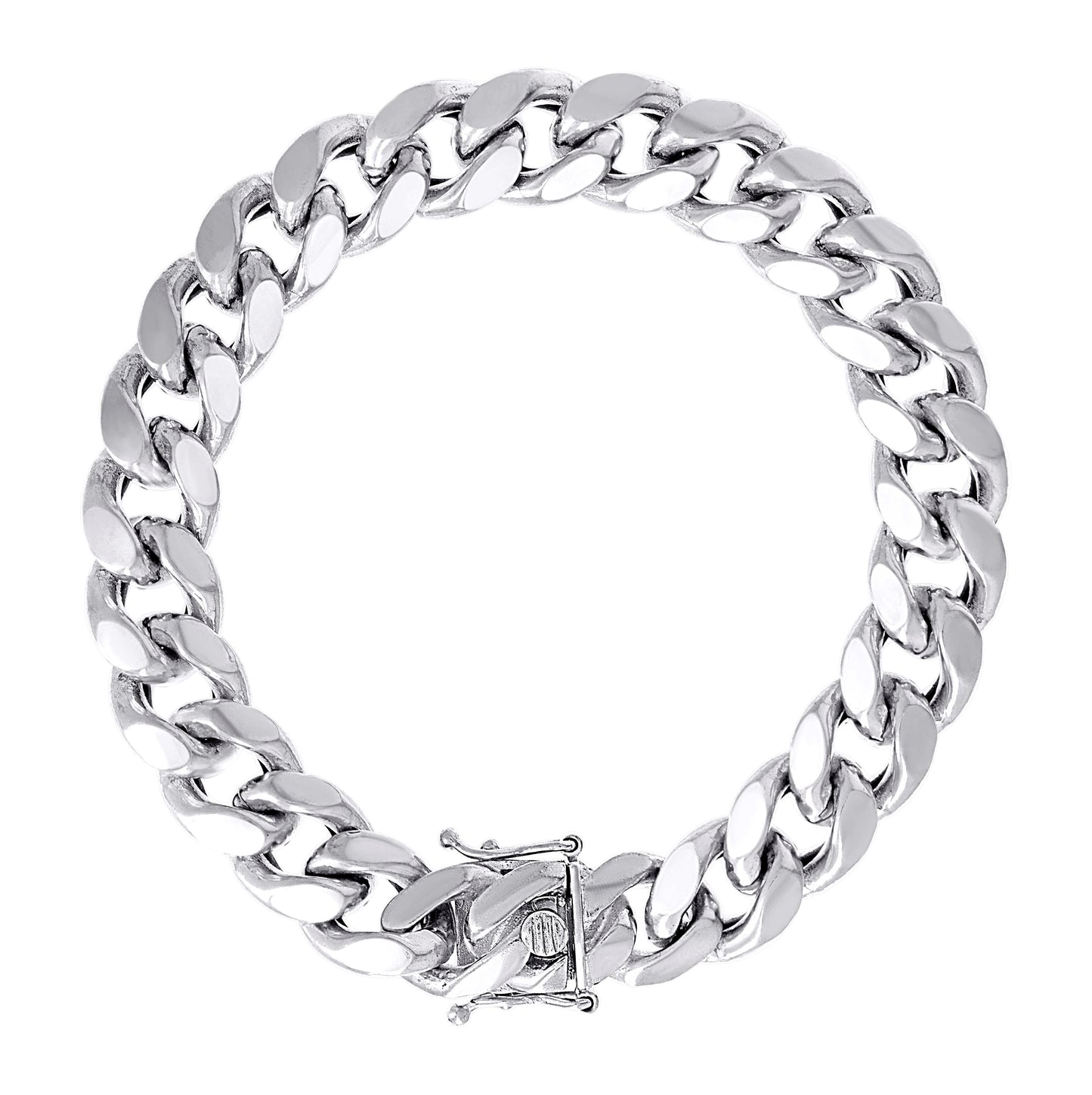 Sterling Silver Rhodium Plated Or Yellow Tone Hollow Miami Cuban Chain