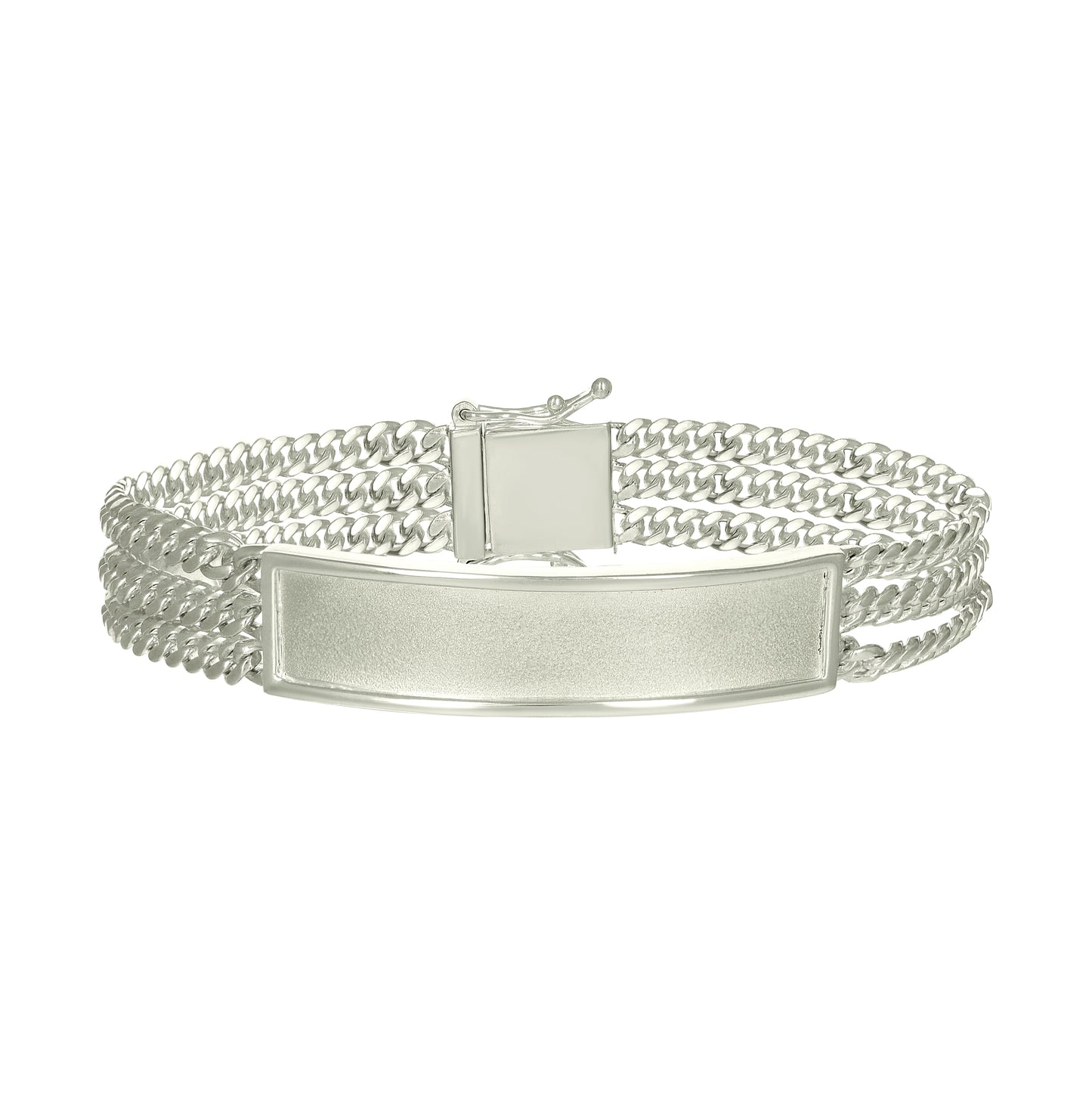 Sterling Silver Mens Cuban Link ID Bracelet Size 8 Inches
